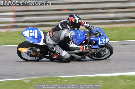2009-05-09 Monza 0724 Supersport - Free Practice - Alessandro Polita - Suzuki GSX-R600